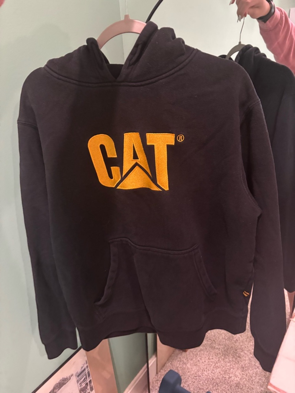 Black Hoodie with Yellow Logo - Men's Premium Workwear Sweatshirt